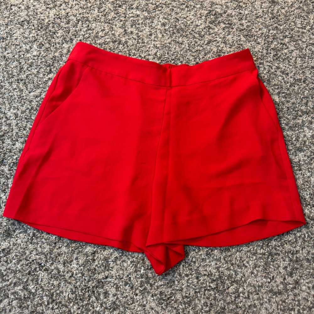 Loft Outlet Womens Red Elastic Back Pull On Dress Shorts Size Small